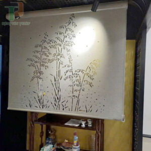 Rèm chắn bàn thờ đẹp khắc laze họa tiết hoa sen KHS39