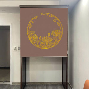 Rèm che bàn thờ đẹp in họa tiết hoa sen -RBT2905