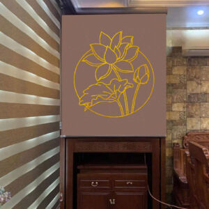 Rèm che bàn thờ đẹp in họa tiết hoa sen -RBT2907