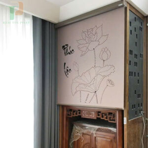 Rèm khắc laze họa tiết hoa sen